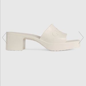 Gucci Rubber Slide Sandals - off white